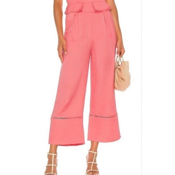 NWT Cult Gaia Elle Linen Pant In Magnolia Pink Size Medium